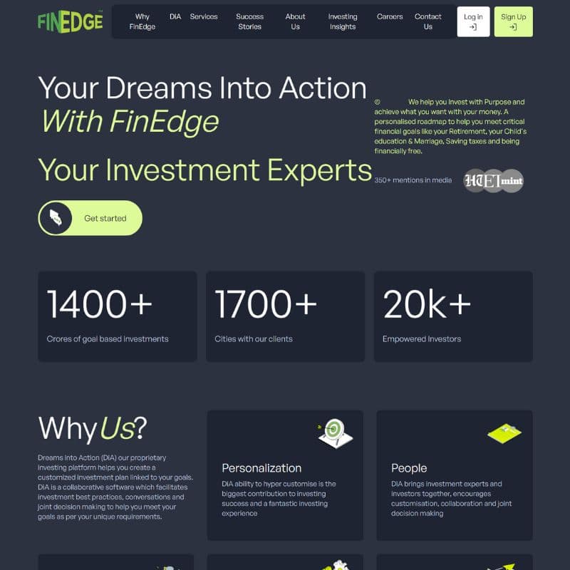 Corporate Website for FinEdge